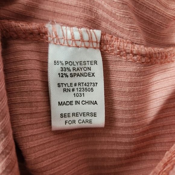 Heart Lips Womens Rose Pink Surplice Ruched Tie Bottom Ribbed Crop Top-Size L - Picture 5 of 5